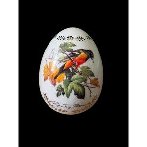 Roger Tory Peterson Porcelain Songbird Egg Baltimore Oriole Danbury Mint